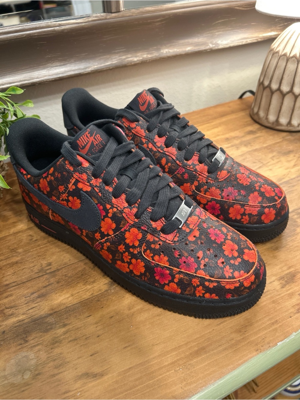 Nike Air Force 1 '07 Low Floral Cinnabar Sneakers - Women's Size 10 (IR8617-900)